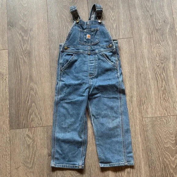 Blue Denim Overalls Carhartt 3T - Picture 1 of 5